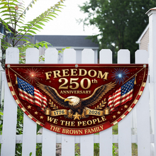 Load image into Gallery viewer, Personalized 250th Anniversary Fan Flag Custom Family Name Patriotic Decor