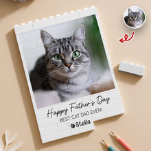 Load image into Gallery viewer, Personalized Building Blocks Photo Gift for Cat Dad Father's Day
