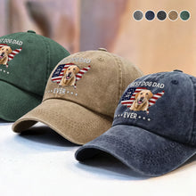 Load image into Gallery viewer, Personalized Washed Denim Baseball Cap Custom Photo Gift for Dog Dad