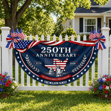 Load image into Gallery viewer, Personalized Family Name Flag 250 Years of Liberty Gift