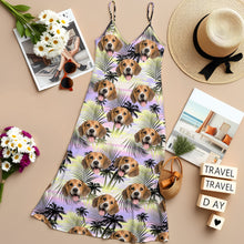 Load image into Gallery viewer, Personalized Dog Photo Maxi Dress Custom Summer Gift for Mom