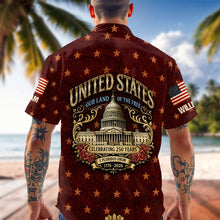 Load image into Gallery viewer, Custom Name Hawaiian Shirt Patriotic Eagle USA 250th Gift