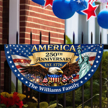 Load image into Gallery viewer, Personalized Family Name USA Eagle Fan Flag Custom Gift