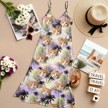 Load image into Gallery viewer, Custom Cat Photo Cami Maxi Dress Personalized Gift for Cat Mom