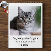 Load image into Gallery viewer, Personalized Building Blocks Photo Gift for Cat Dad Father's Day