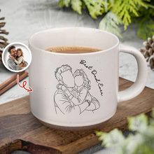 Load image into Gallery viewer, Personalized Engraved Pottery Mug Custom Photo Gift for Mom