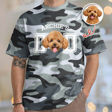 Load image into Gallery viewer, Personalized Camo Dog Dad T-Shirt Custom Photo Gift for Father's Day