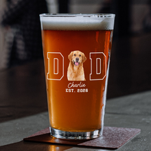 Load image into Gallery viewer, Personalized Dog Photo Beer Glass Custom Gift for Dog Dad