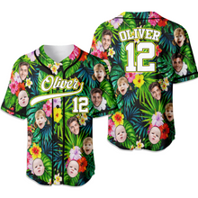 Load image into Gallery viewer, Personalized Photo Hawaiian Baseball Jersey Custom Summer Gift