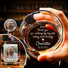Load image into Gallery viewer, Personalized Father of the Bride Whiskey Glass Custom Gift for Wedding Day