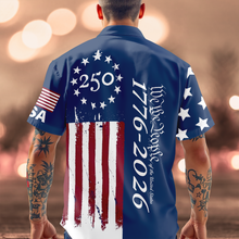 Load image into Gallery viewer, Personalized Hawaiian Shirt Custom Print Gift for 4th of July