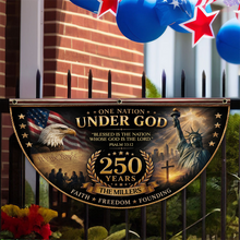 Load image into Gallery viewer, Personalized One Nation Under God Non-Pleated Fan Flag Gift for Family Independence Day