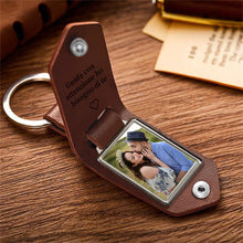 Load image into Gallery viewer, Personalized Photo Keychain I Love You Daddy Leather Gift