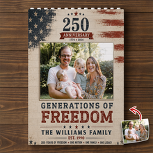 Load image into Gallery viewer, Custom Photo Building Blocks Patriotic Family Gift 250th Anniversary