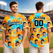 Load image into Gallery viewer, Personalized Tropical Floral Baseball Jersey Custom Photo Gift for Dad