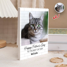 Load image into Gallery viewer, Personalized Building Blocks Photo Gift for Cat Dad Father's Day