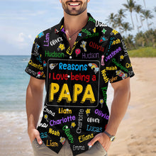 Load image into Gallery viewer, Personalized Hawaiian Shirt Custom Kids Names Gift for Dad