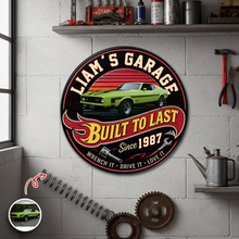 Load image into Gallery viewer, Personalized Car Garage Metal Sign Custom Year Gift for Dad