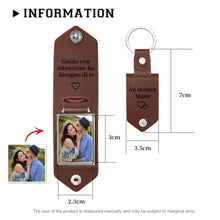 Load image into Gallery viewer, Personalized Photo Keychain I Love You Daddy Leather Gift