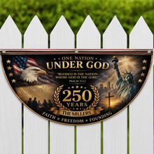 Load image into Gallery viewer, Personalized One Nation Under God Non-Pleated Fan Flag Gift for Family Independence Day