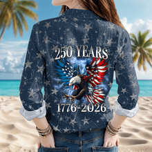 Load image into Gallery viewer, Personalized Eagle Blouse Shirt Patriotic Gift for Mom 4th of July