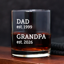 Load image into Gallery viewer, Personalized Whiskey Glass Custom Dad Gift for Father's Day
