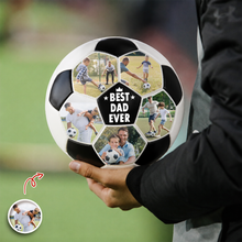 Load image into Gallery viewer, Custom Soccer Ball Gift for Dad Personalized Photo Best Coach Ever