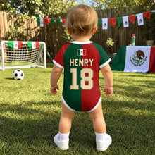 Load image into Gallery viewer, Personalized Mexico Baby Jersey Bodysuit for Soccer Fans