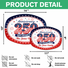 Load image into Gallery viewer, Personalized Family Name Platter USA 250th Anniversary Gift