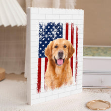 Load image into Gallery viewer, Custom Dog Photo Building Blocks USA Flag Gift for Dog Dad
