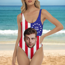 Load image into Gallery viewer, Personalized Funny Face Swimsuit Custom Photo Gift for Her