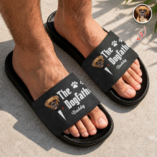 Load image into Gallery viewer, Personalized Dog Dad Slide Sandals Custom Photo Gift Idea