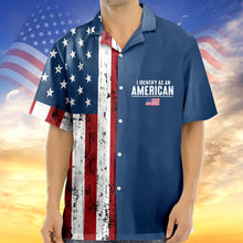 Load image into Gallery viewer, Personalized USA Flag Hawaiian Shirt Custom Name Gift for 4th of July