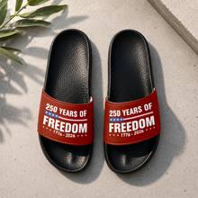 Load image into Gallery viewer, Personalized 250 Years of Freedom Slide Sandals Gift for Dad