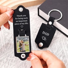 Load image into Gallery viewer, Personalized Photo Keychain I Love You Daddy Leather Gift
