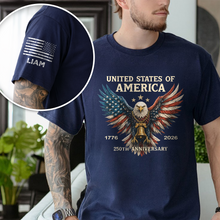 Load image into Gallery viewer, Personalized 250th Anniversary Eagle T-Shirt USA Gift