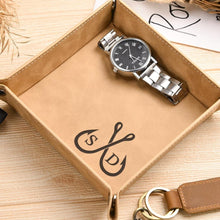 Load image into Gallery viewer, Personalized Leather Valet Tray Gift for Dad | Father's Day