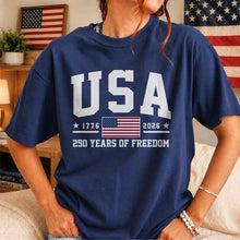 Load image into Gallery viewer, Personalized 250 Years of Freedom T-Shirt for Independence Day Gift