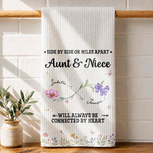 Load image into Gallery viewer, Personalized Kitchen Towel Custom Aunt & Niece Birth Month Flowers Gift