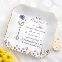 Load image into Gallery viewer, Personalized Lace Jewelry Dish Custom Aunt Gift for Birthday