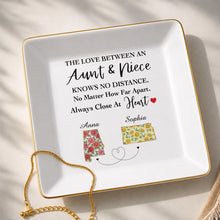 Load image into Gallery viewer, Personalized Square Ceramic Jewelry Dish Custom State Art Gift for Aunt