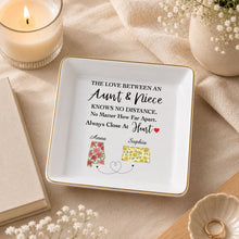 Load image into Gallery viewer, Personalized Square Ceramic Jewelry Dish Custom State Art Gift for Aunt