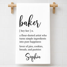 Load image into Gallery viewer, Personalized Kitchen Towel Custom Baker Definition Gift