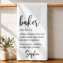 Load image into Gallery viewer, Personalized Kitchen Towel Custom Baker Definition Gift