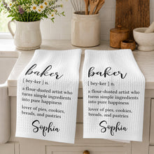 Load image into Gallery viewer, Personalized Kitchen Towel Custom Baker Definition Gift