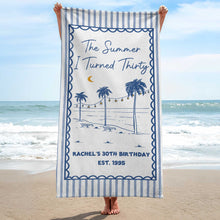 Load image into Gallery viewer, Personalized Beach Towel Custom Name Gift for Birthday