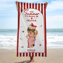 Load image into Gallery viewer, Personalized Microfiber Beach Towel Custom Name Gift for Her
