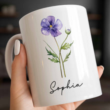 Load image into Gallery viewer, Personalized Flower Birth Month Coffee Mug Custom Gift for Mom