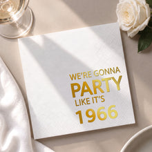 Load image into Gallery viewer, Personalized Gold Foil Cocktail Napkins Custom Year Gift