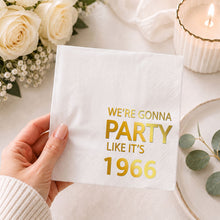 Load image into Gallery viewer, Personalized Gold Foil Cocktail Napkins Custom Year Gift